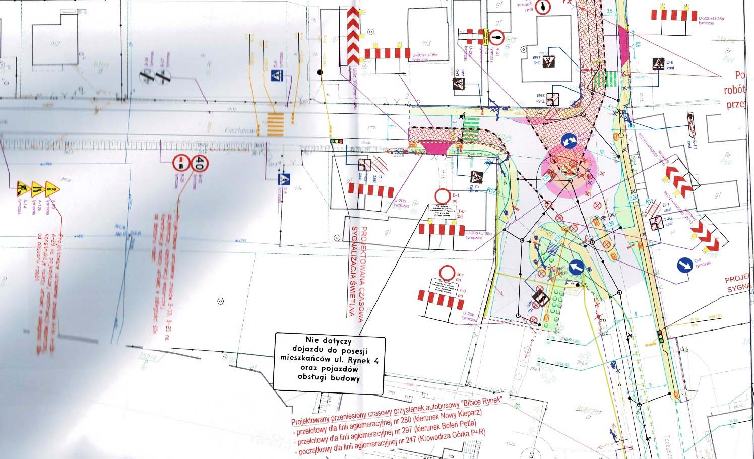 Mapka z organizacją ruchu